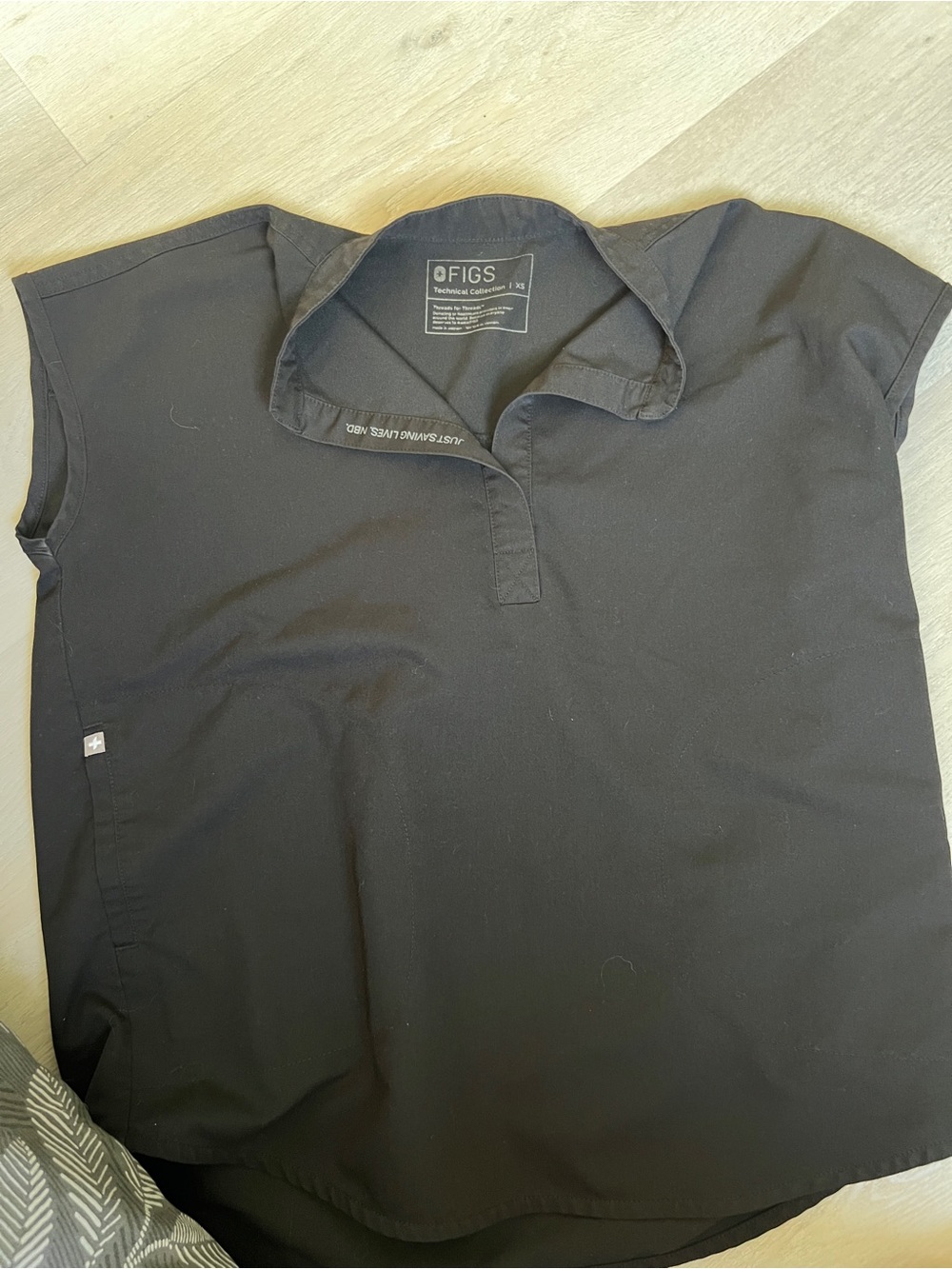 FIGS black Rafaela scrub top